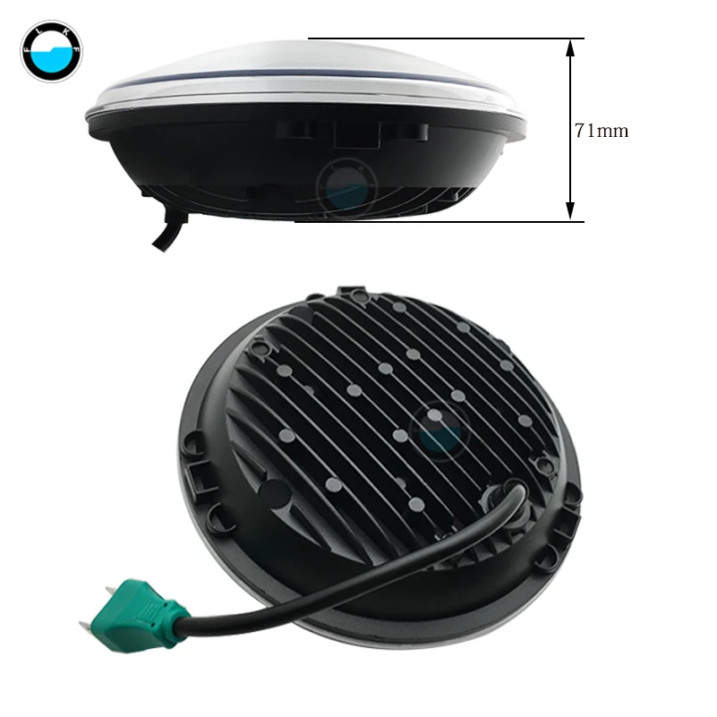 7-дюймовый 60 W DOT SAE E9 мотоцикл фары с углом глаза светодиодные фары 7 дюймов корпус лопасти отделка кольцо