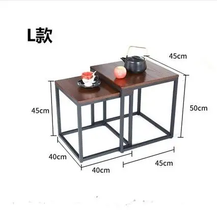 Simple modern sofa side corner several American retro bedside cabinet corner table Nordic creative small coffee table phone tabl - Цвет: 9
