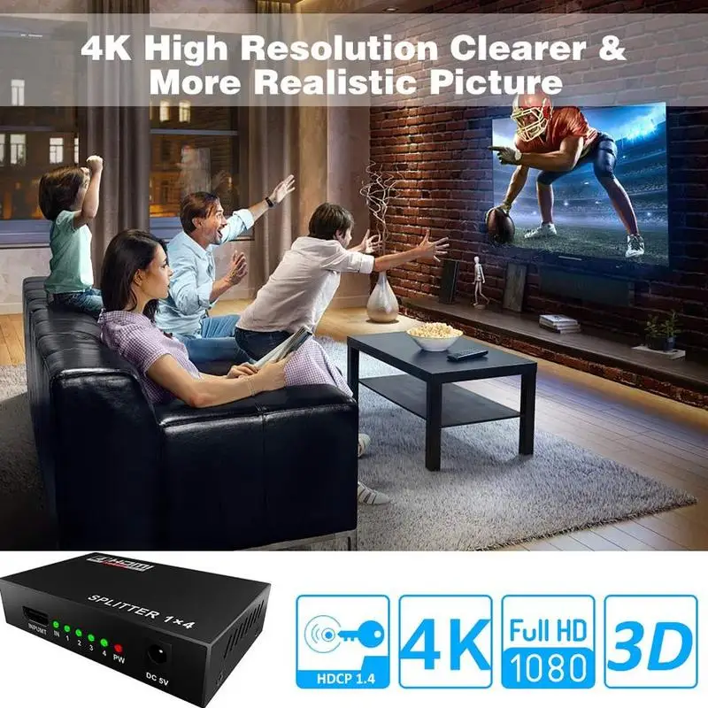 4 порта 4K* 2K 1080P Переключатель HDMI Переключатель Селектор 1x4 DVD для HDTV проектор мультимедийный разветвитель HD коробка ультра PS4 PS3 M5Y1