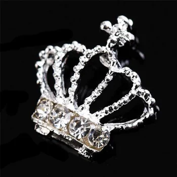 

10pcs Alloy Rhinestone Easy Apply DIY 3D Party Crown Shape Decorations Salon Glitter Professional Exquisite Nail Sticker