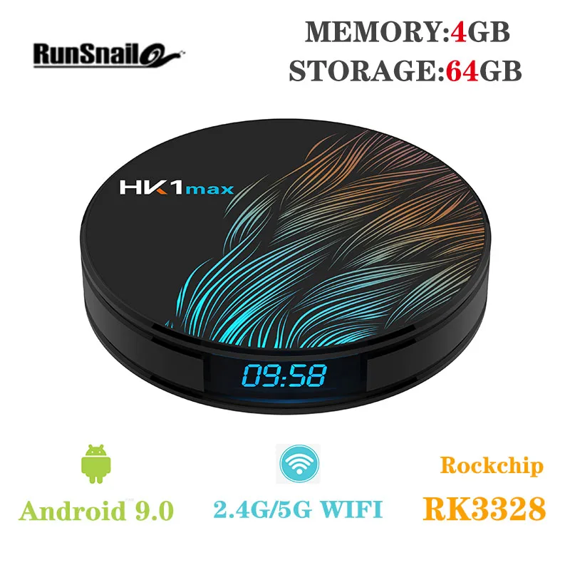 HK1 Max Смарт ТВ приставка Android 9,0 RK3328 4GB64GB32GB 2GB16GB 2,4G/5G wifi двойной wifi Netflix Youtobe телеприставка медиаплеер ТВ приставка