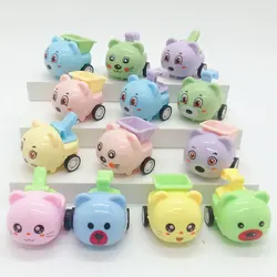 Mecanismo de relojería de dibujos animados para niños, juguete deslizante inercial para niños, coche de animales, regalo de cumpleaños y Navidad, 10 piezas