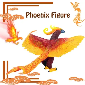 

Original Simulation Chinese Phoenix Red Peacock Action Figures Bird Pvc Lifelike Figurines Education Kids Toy Gift