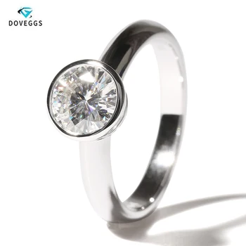 

Queen Brilliance 1 Carat ct F Color Moissanite Diamond Ring Engagement Wedding Ring For Women Solid 14K 585 White Gold