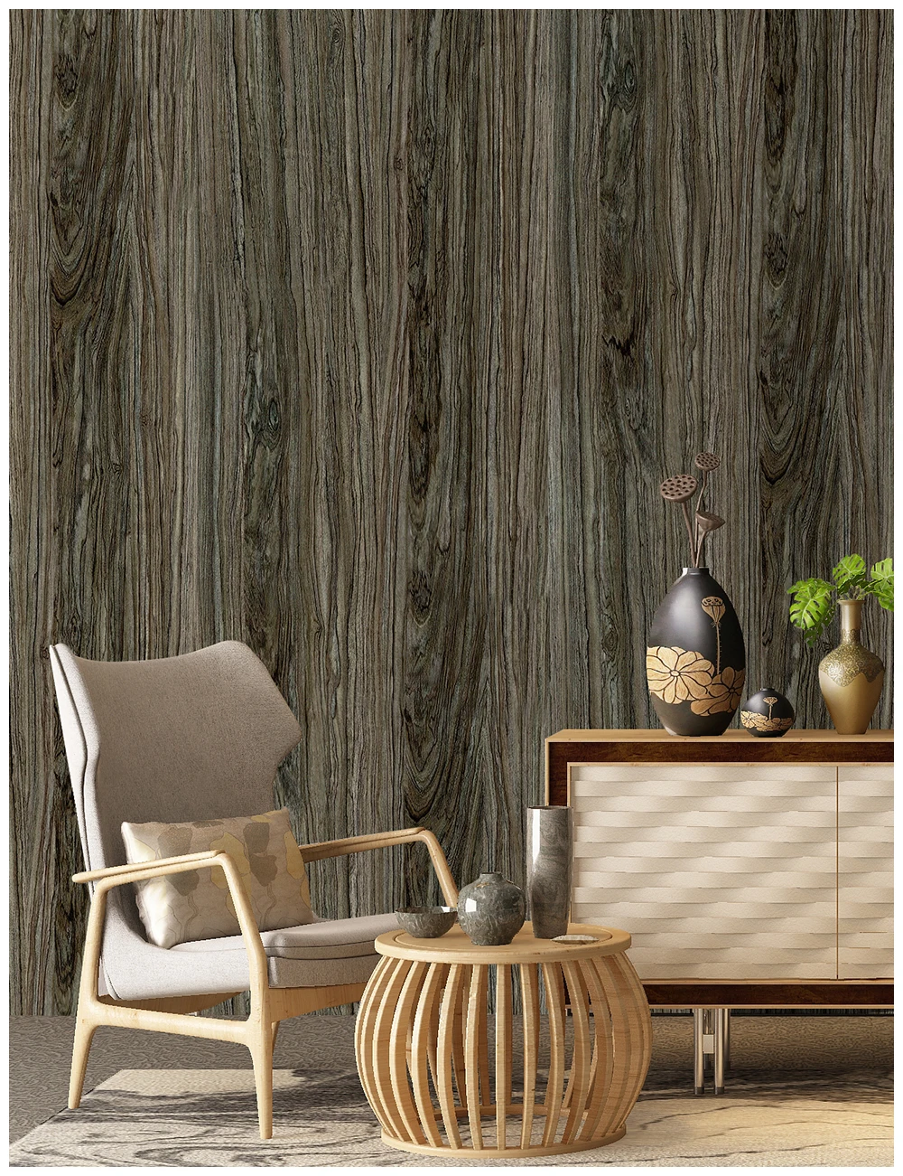 HaokHome Wood Wallpaper Brown Vinyl Self Adhesive Wall Paper Design for Walls Bathroom Bedroom Home Decor | Обустройство дома