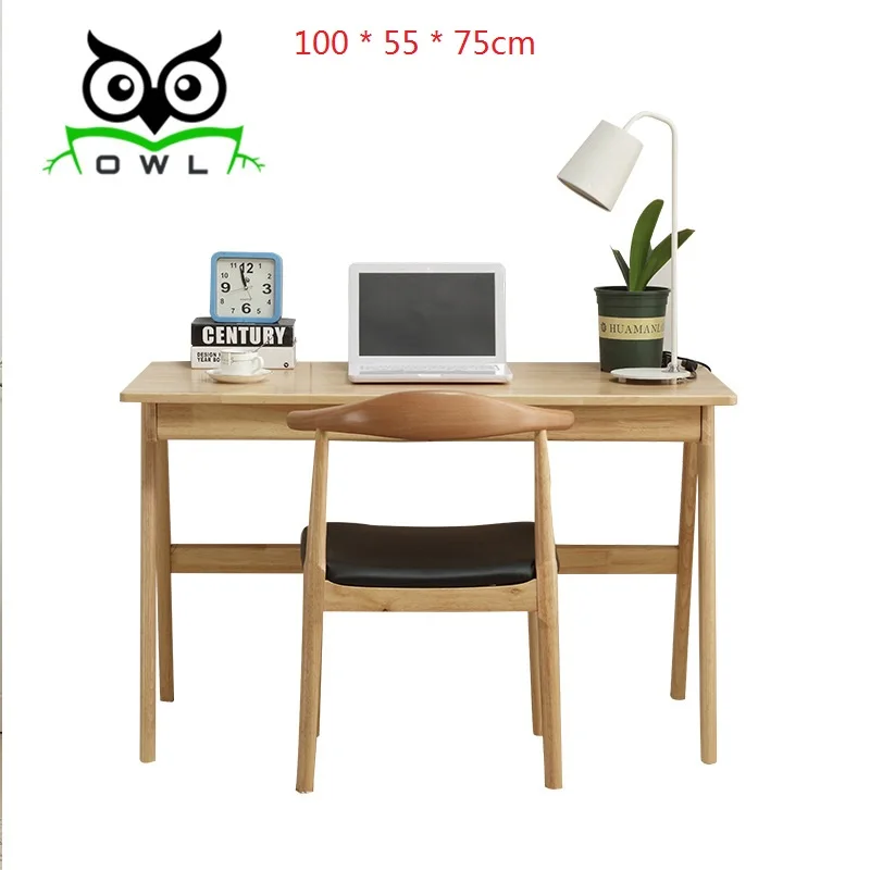 Wood color B Простой компьютерный стол из массива дерева, офисный стол, домашняя мебель, простой компьютерный стол и Набор стульев - Цвет: Wood color B