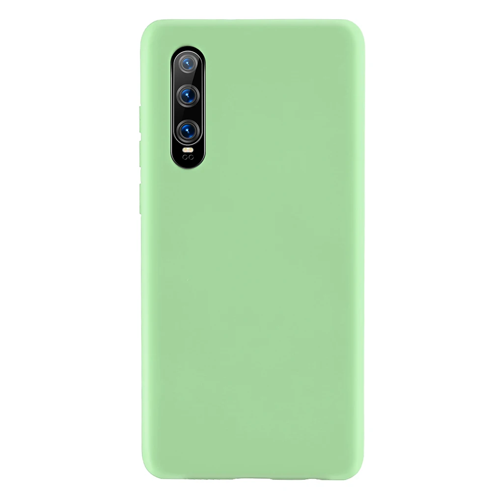 Мягкий Силиконовый противоударный чехол ярких цветов для huawei P10 P20 P30 pro lite Honor 8X9 10 lite, силиконовый гелевый Чехол для телефона - Цвет: Зеленый