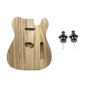 

A Pair Of Guitar Strap Locks, Black with Hollowed Sanding Unfinished Handcraft Electric Bass Guitar Wood Body Barrel
