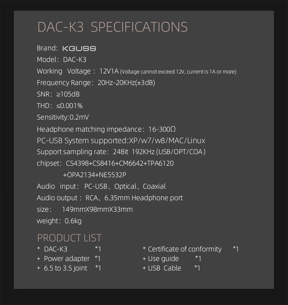 24 бит/192 кГц Мини HiFi цифровой аудио декодер DAC TPA6120 CS8416 OPA2134 USB DAC RCA/6,35 мм декодированные наушники