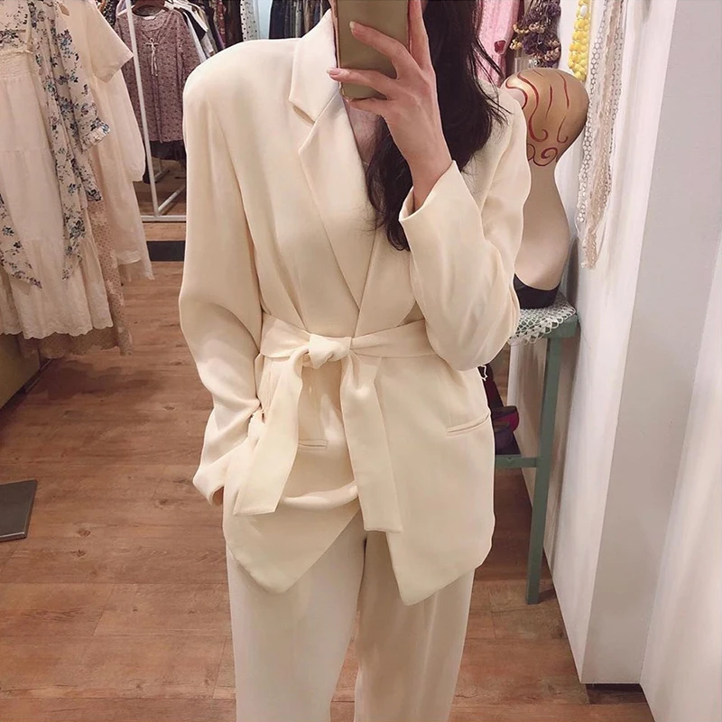 Colorfaith/Новинка года; женские блейзеры с поясом; длинные официальные куртки со шнуровкой; Верхняя одежда с вырезом в английском стиле; топы; JK158