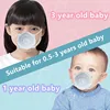 0-3 Age Newborn Infant Baby kids 3D Face Mask with Valve 4-layer Meltblown Non-woven Filter Children Mask Mascarillas 2