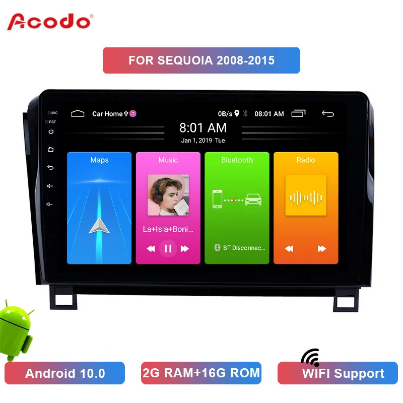 

ACODO 2+16G Android 10.0 Car Radio Multimedia Player For Toyota SEQUOIA 2008-2015 Navigation GPS 2 din