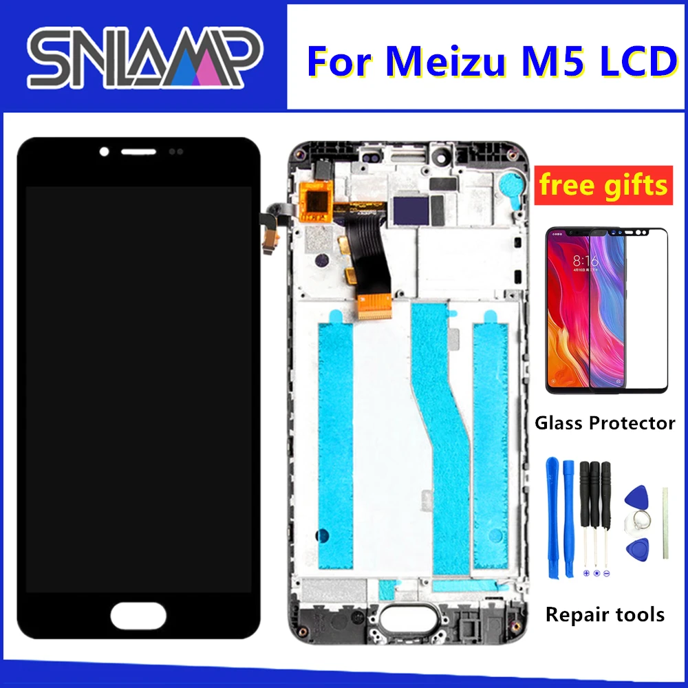 

Original Display For MEIZU M5 Display Touch Screen Digitizer with Frame M611H Display Module For MEIZU M5 LCD Replacement
