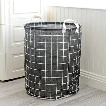 

INS Hot Selling Storage Can Children's ti shi Toy Bucket Northern Europe Home Leather Handle-Standing Canvas Storage Bag