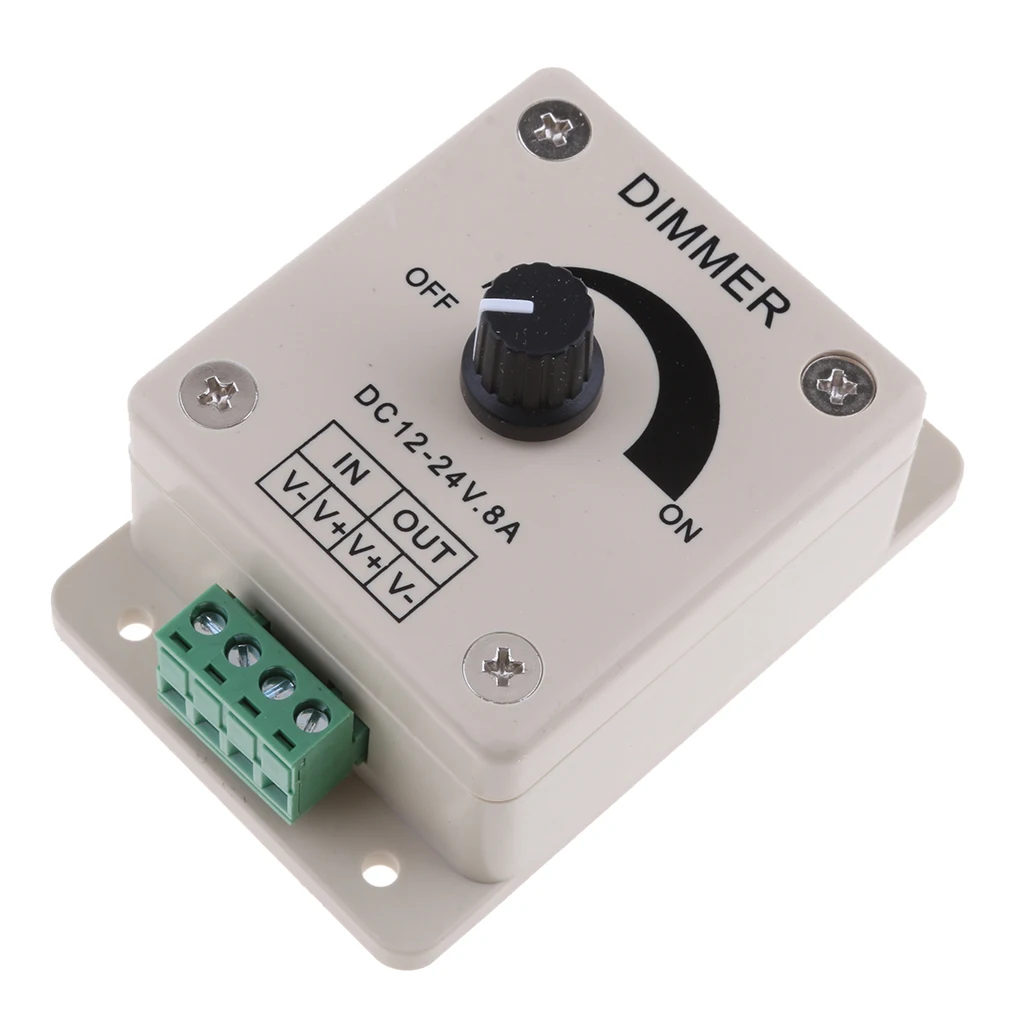DC12V 8A Knob Dimmer LED Light Switch PWM Dimming Controller for Boat Yacht RV Truck Car Lights
