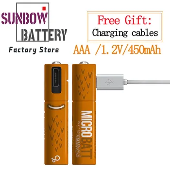 

4PCS 2020 NEW 1.2V AAA USB Rechargeable Battery 450mAh Ni-MH With Micro-USB Charging Cable For Remote control Mouse