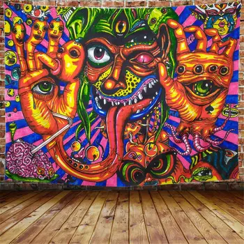

Psychedelic Arabesque Tapestry Bohemian Tapestry Wall Art Multiple Color Hippie Tapestry Abstract Tapestry Fantasy Fractal Tapes