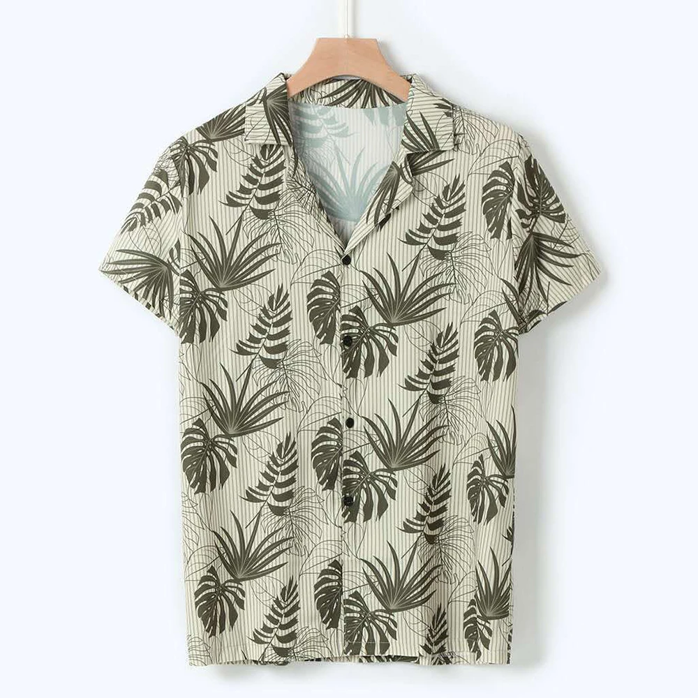 Waliicorners Summer Short Sleeve Shirt Casual Loose Lapel Beach Shirts Fashion Basic Daily Office Oversize Waliicorners Hawaii Style 13 475618_462b7384b7d941a98833e127d0f03e27