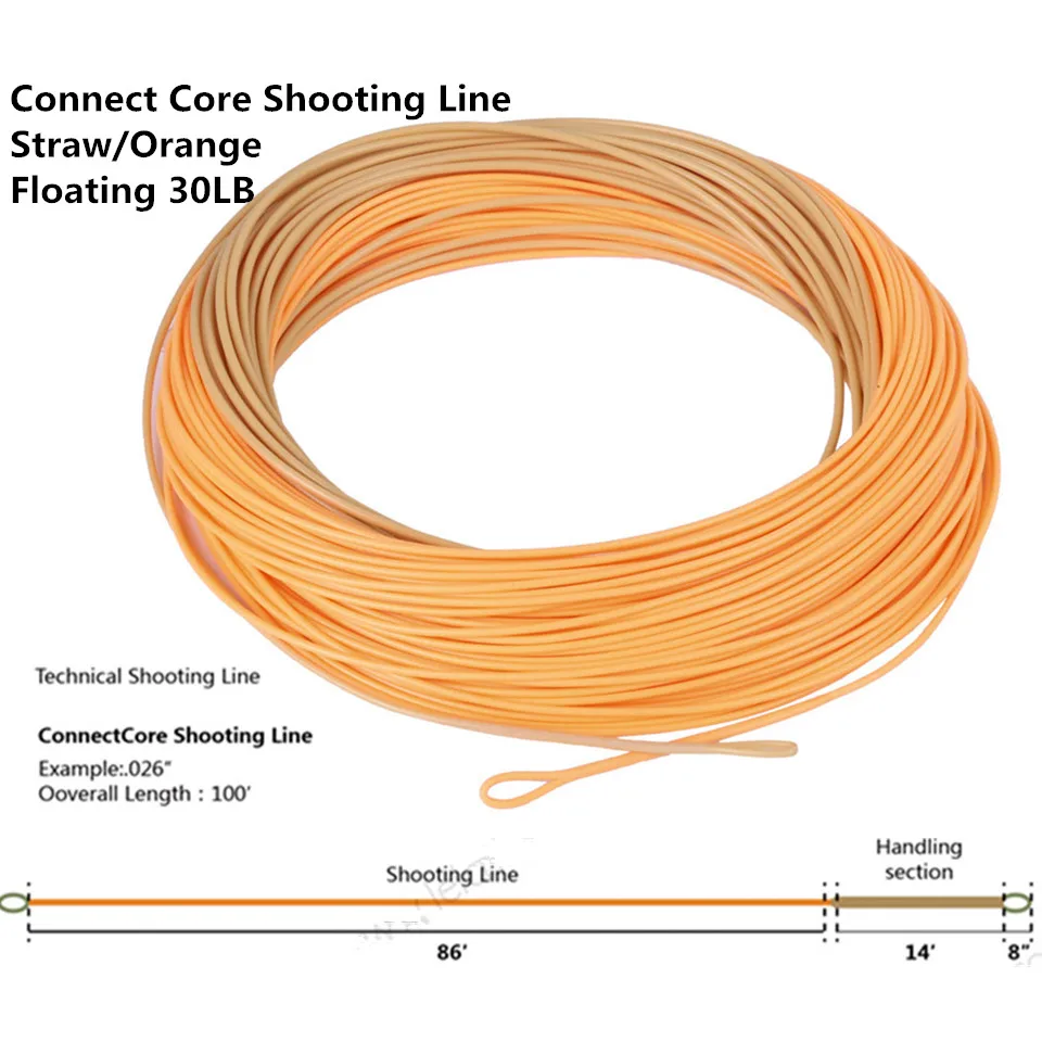 Maximumcatch Connectcore Shooting Line 100ft Straw/orange 20lb/30lb