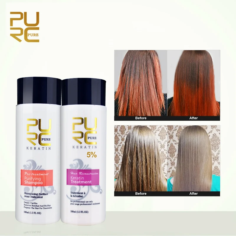 PURC 100ml Brazilian Keratin Treatment 100ml Purifying Shampoo 60ml Hair Mask Straightening Hair And Repair Damage Hair Products PURC 100ml Brazilian Keratin Treatment 100ml Purifying Shampoo 60ml Hair Mask Straightening Hair And Repair Damage Hair Products