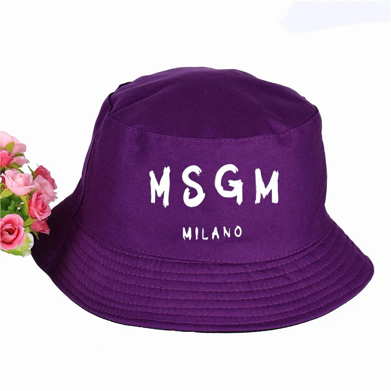 Msgm логотип унисекс Панама, шляпа-Панама высокого качества Летняя Спортивная Кепка солнцезащитный козырек рыбалка, рыбак шляпа - Цвет: Фиолетовый