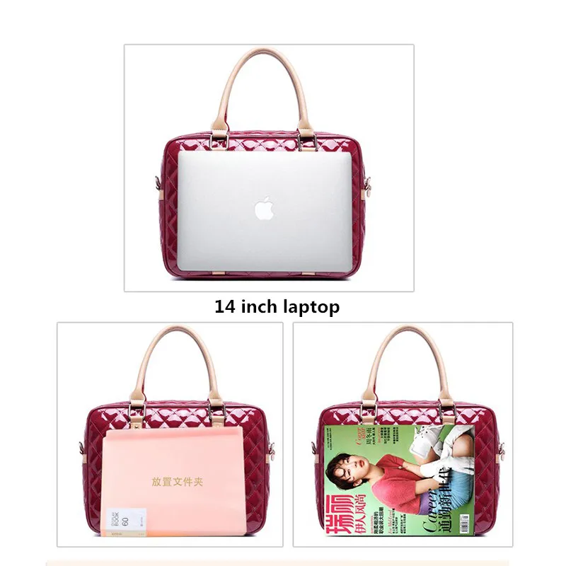 Женский портфель для ноутбука, женская кожаная сумка на плечо для ноутбука 13 14 15 15,6 дюймов, Женская портативная офисная сумка для ноутбука