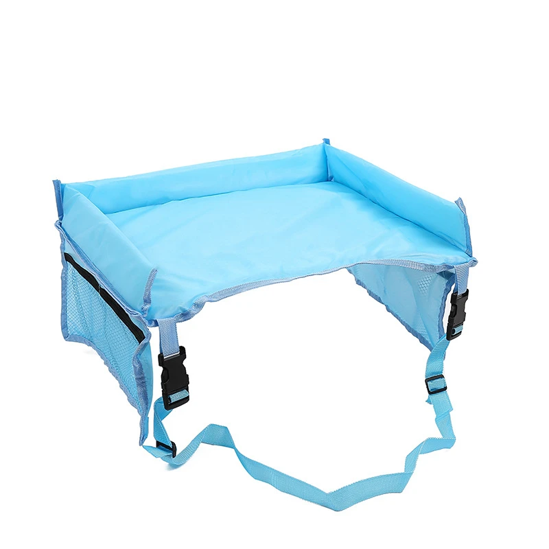 Baby Car Seat Tray Stroller Kids Toy Food Water Holder Desk Children Portable Table For Car New Child Table Storage Travel Play - Название цвета: blue