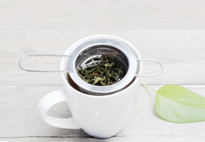 New Reusable Metal 304 Stainless Steel Tea Strainer Creative Tea Filter Folding Handle Tea Infuser WB1104