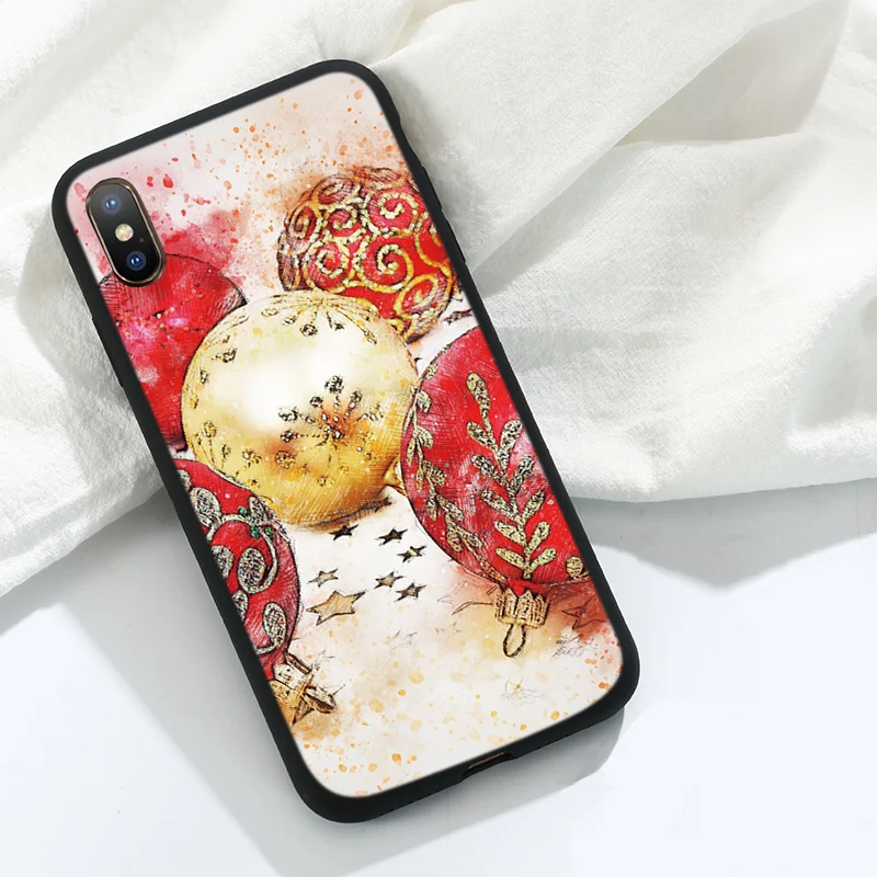 Роскошный силиконовый чехол для iPhone 11 Pro XS Max X XR из ТПУ с изображением рождественской елки чехол для iPhone 7 8 6 6S Plus 5 5S SE
