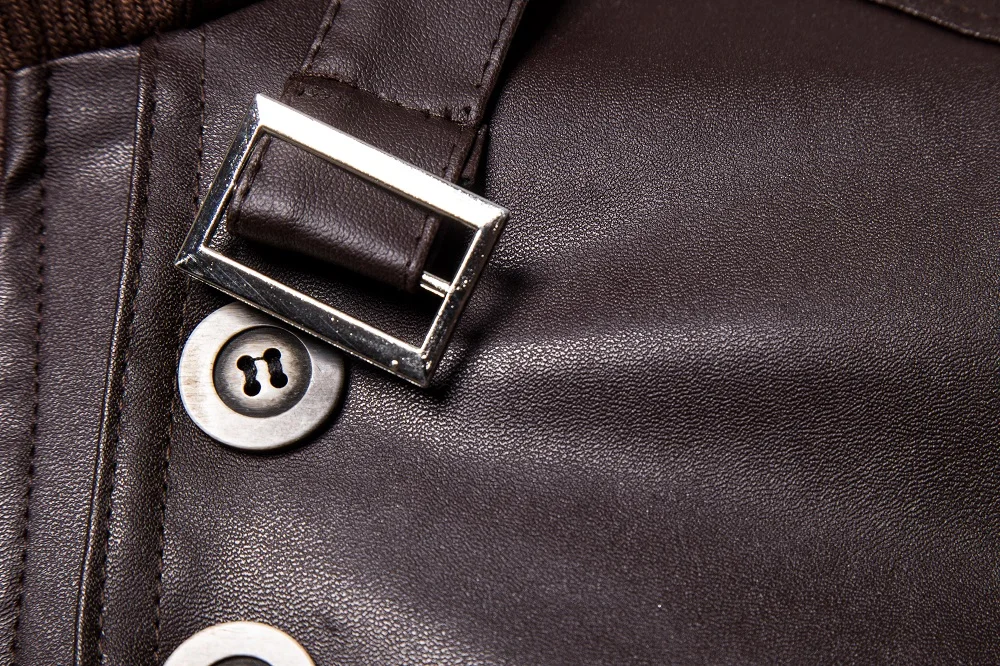 Hot Selling 19 Autumn And Winter New Style Men Fastener Decoration Locomotive Stand Collar Washing Leather Coat Py06