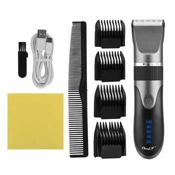 

CkeyiN Professional Hair Clipper Low Noise USB Rechargeable Hair Trimmer Men Electric Haircut Ceramic Blade Barber Machine