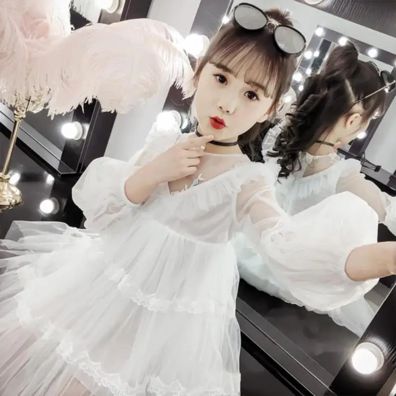 

Retro New Products Early Spring Kids Skirt Summer Girls GIRL'S 7-Year-Old One-piece Korean-style Summer Fashion Models Gentle Sk