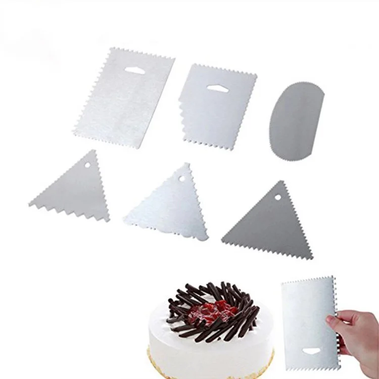 Baking Tools Multi-Shaped Stainless Steel Pattern Cake Scraper Integrated Cream Creative | Дом и сад