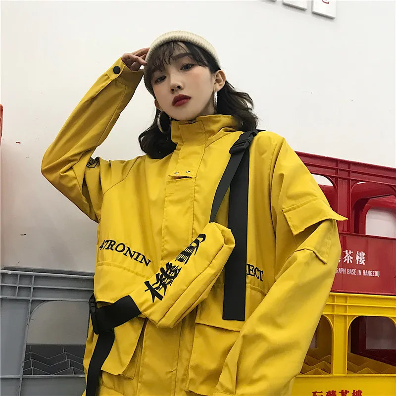 Тонкая универсальная Рабочая одежда Harajuku в Корейском стиле для ранней осени, свободного кроя, с вышивкой по цене 66