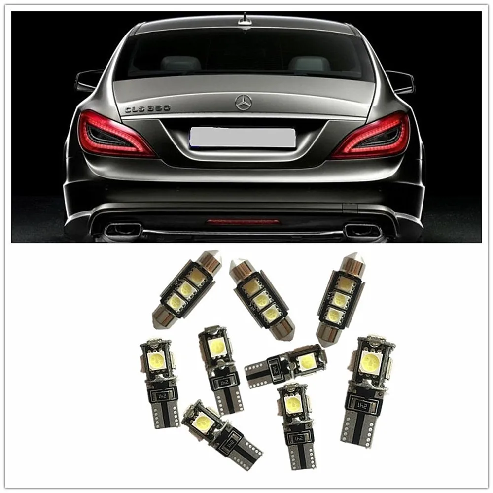 9 шт. белый комплект светодиодного интерьера T10 для Mercedes Benz A180 B180 A200 C200 B200 C400 E300