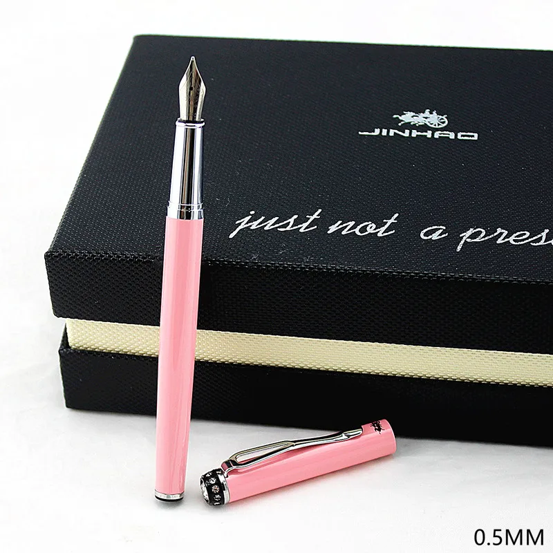 Jinhao 301 чернильная ручка супер тонкий наконечник 0,5 мм металлическая Роскошная перьевая ручка для каллиграфии Высококачественная Студенческая перьевая ручка