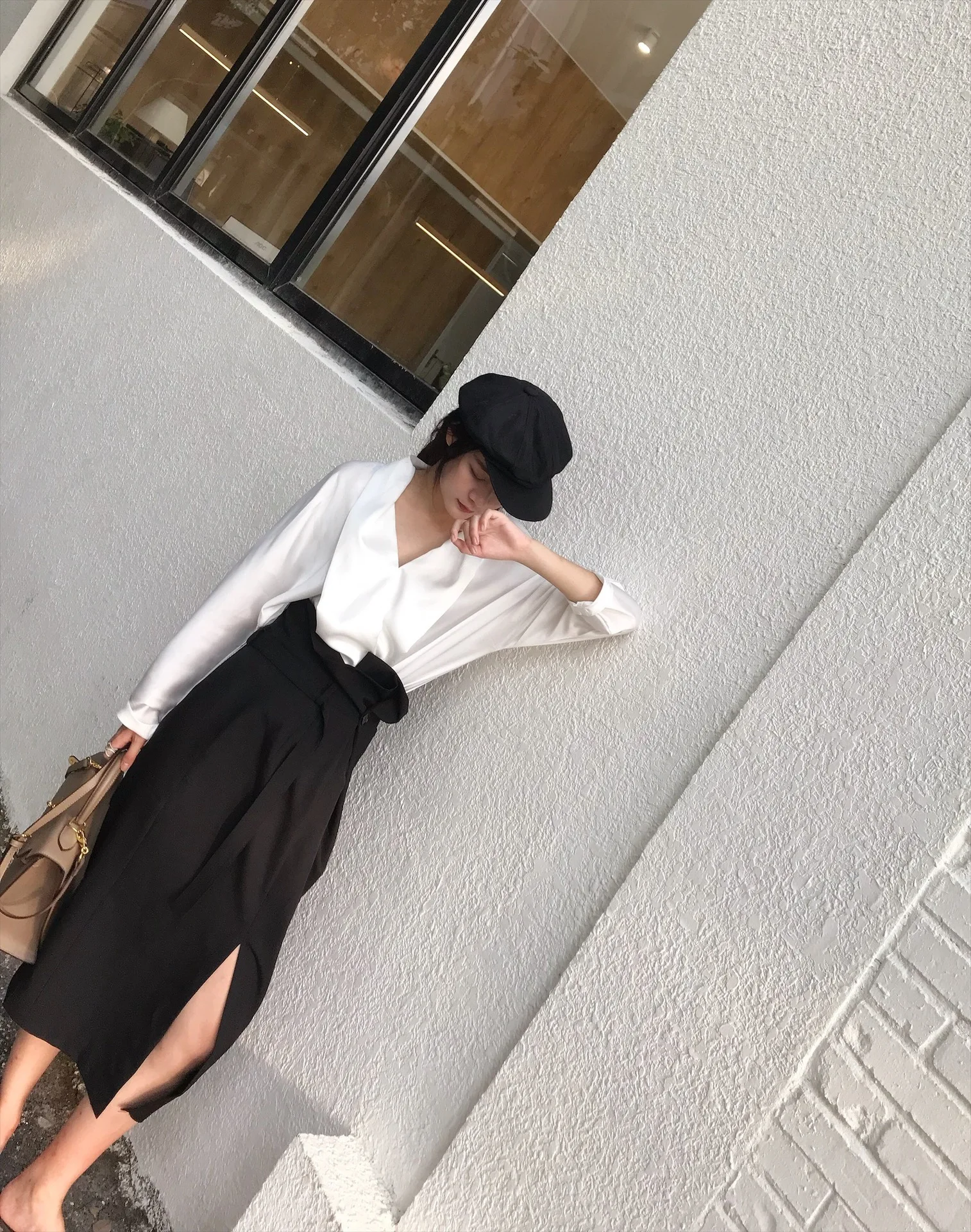 SHENGPALAE Faldas Mujer Moda, новинка, модная Осенняя юбка, женская Свободная Повседневная однотонная уличная юбка с пуговицами и шнуровкой, A286