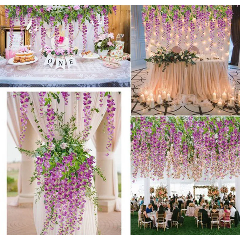 Шелковые искусственные листья плюща цветок глицинии фотообои для дома кухни