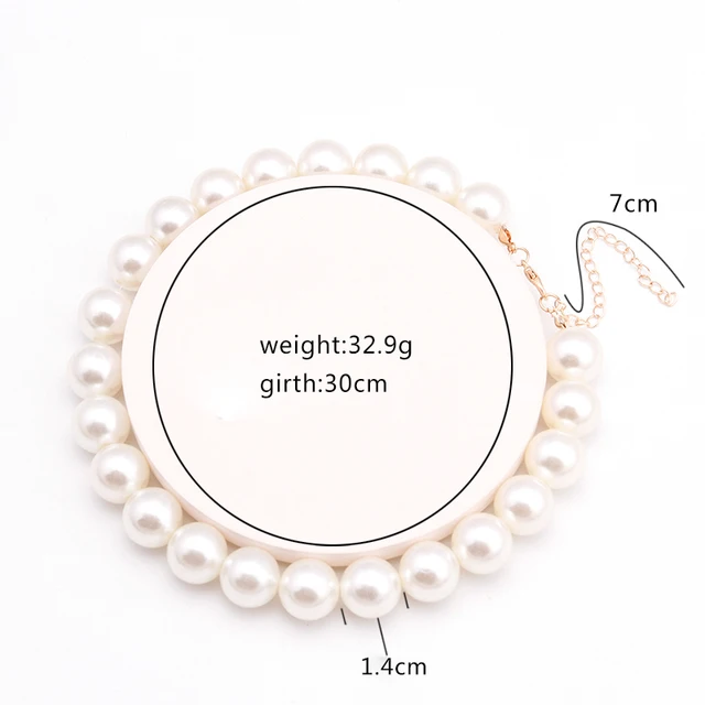 Fresh Style Small Ball Simulated Pearl Necklaces for Women 5 Sizes Female Clavicle Chain Necklaces Valentine's Day Jewelry Gifts 1.4cm