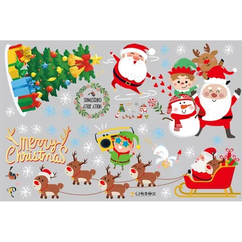 

2pcs Christmas Snowflake Window Sticker Christmas Wall Stickers Room Wall Decals Christmas Decorations for Home New Year 2021