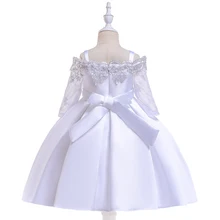Детские платья для девочек с галстуком-бабочкой, вечернее платье на свадьбу, платье-пачка принцессы, детская праздничная одежда с цветами для девочек 8-13 лет