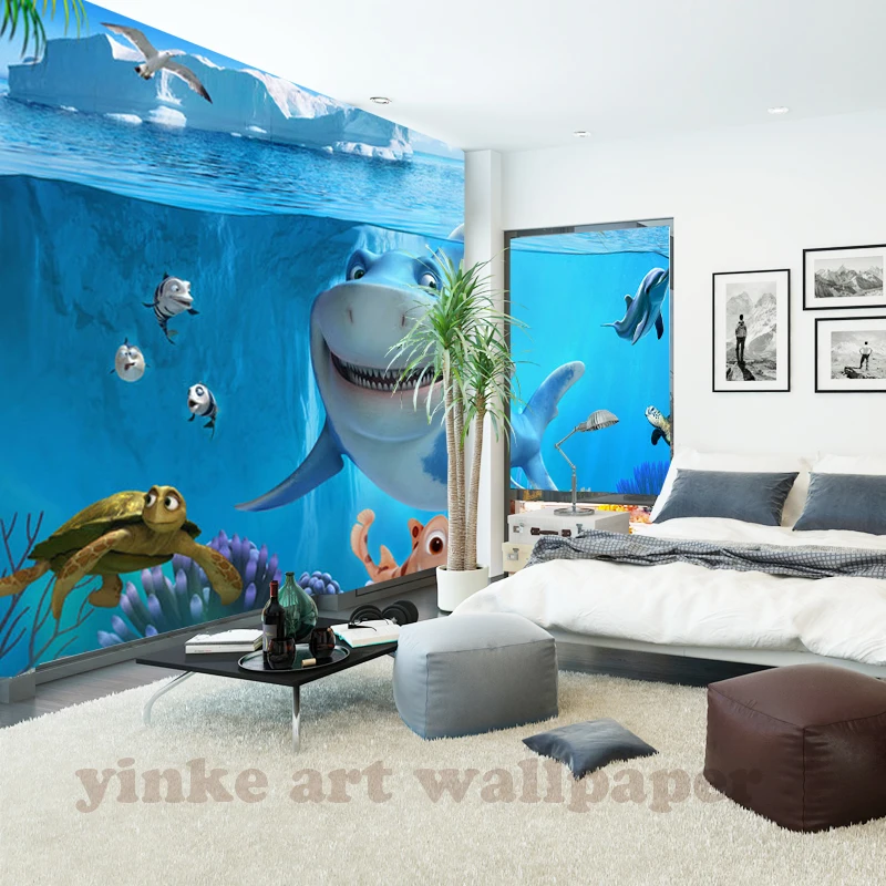 Custom-3D-Mural-Wallpaper-Non-woven-children-Room-wall-covering-Wall-paper-3d-stereo-sea-world (3)