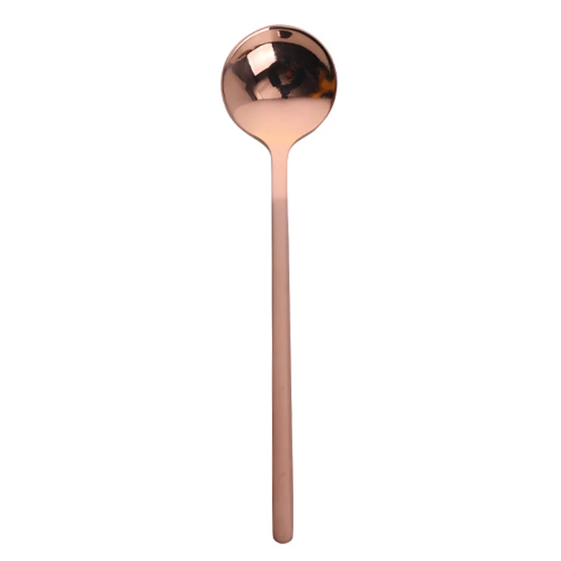 Rose Gold Быстро раскупаемый 1 шт./компл. Кофе Совок 304 Нержавеющая сталь Кофе ложки с длинной ручкой десерт набор чайных ложек Кухня аксессуары - Цвет: Rose Gold