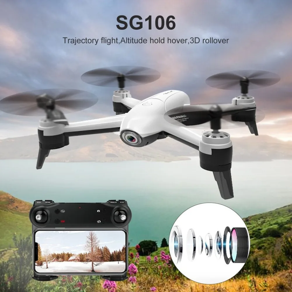 SG106 Радиоуправляемый Дрон 4K 1080P 720P двойная камера FPV WiFi оптический поток в реальном времени воздушная видео Радиоуправляемый квадрокоптер самолет Дрон HD камера