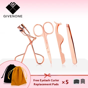 

4Pcs Eyelashes Tool Stainless Steel 25mm Mink Eyelash Curler Tweezers Eyebrow Scissor False Lash Applicator 4 Color Makeup Tool