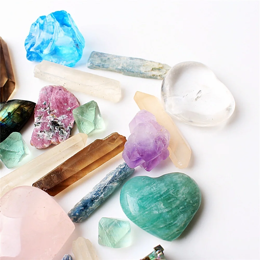 15 видов кристаллического кварца обелиска и образцы ископаемые минералы аммонита