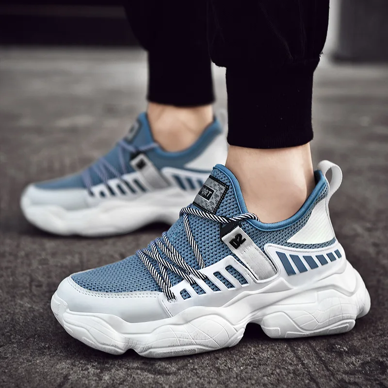 2019 новые кроссовки Flyknit мужские большие размеры 39-46 дизайнерская уличная не сужающаяся книзу дышащая обувь на платформе повседневные