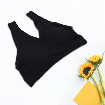 

Woman Waistcoat Lactation Pregnant Woman Waistcoat Cross Comfortable Bra for Woman (Black, M Size)