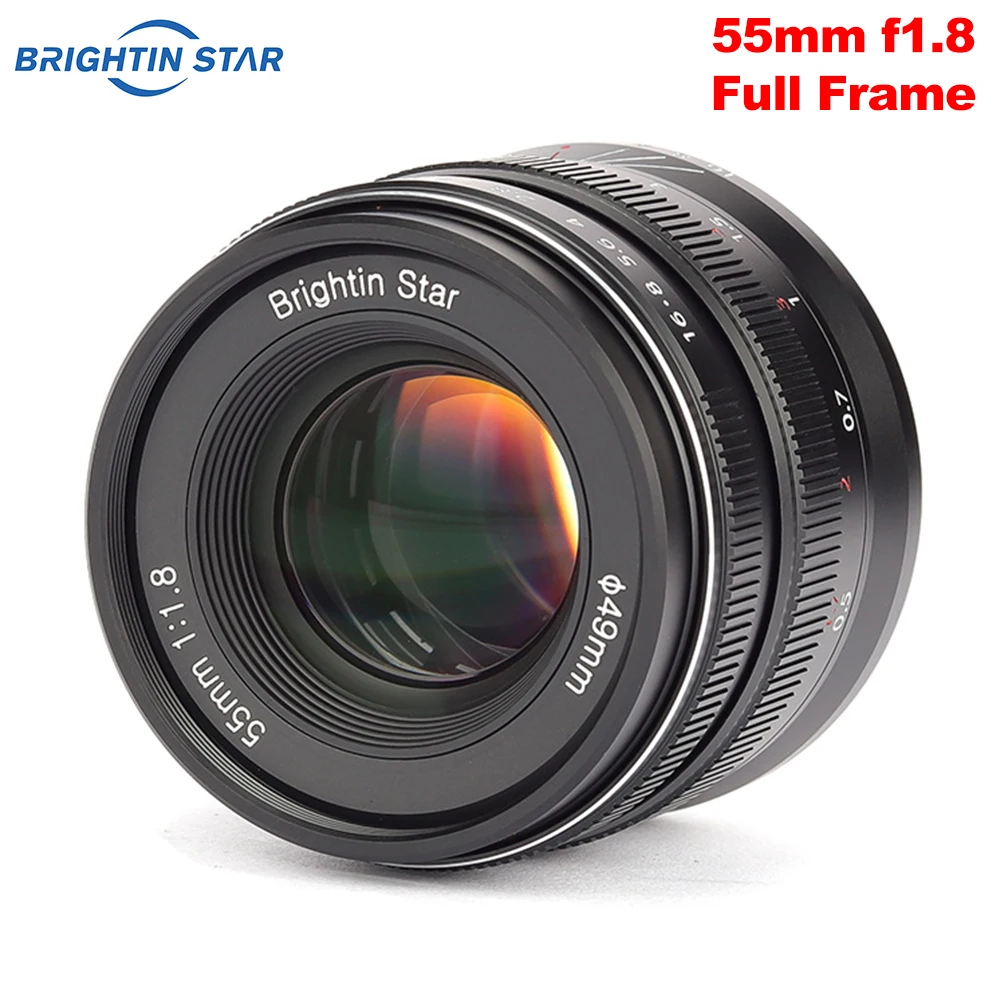 Brightin Star 55 мм F1.8 Полнокадровый объектив с большой диафрагмой и ручной