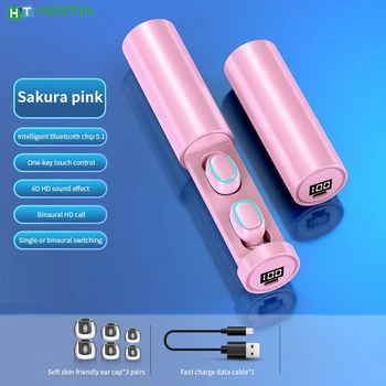 

C1 TWS Jerry Program 5.1 Earphone Pull-Out Digital Display Touch Bluetooth Headset Fone De Ouvido Bluetooth Auriculares Earbuds